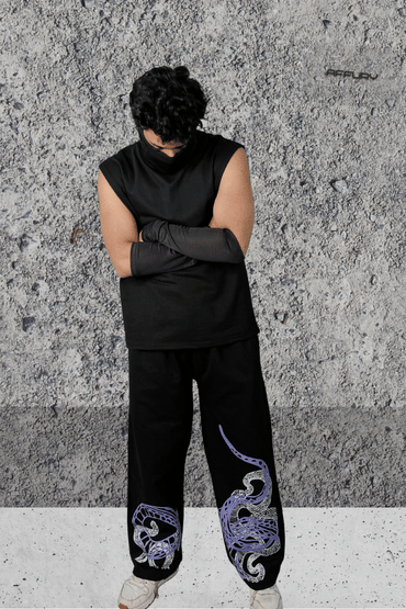 PURPLE SNAKE BAGGY SWEATPANTS
