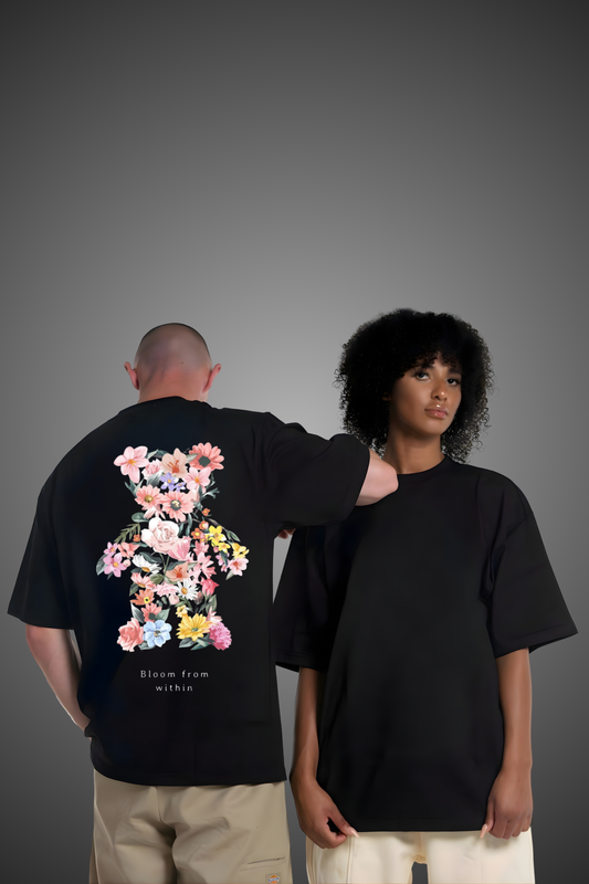 FLOWERY TEDDY OVERSIZED TSHIRT