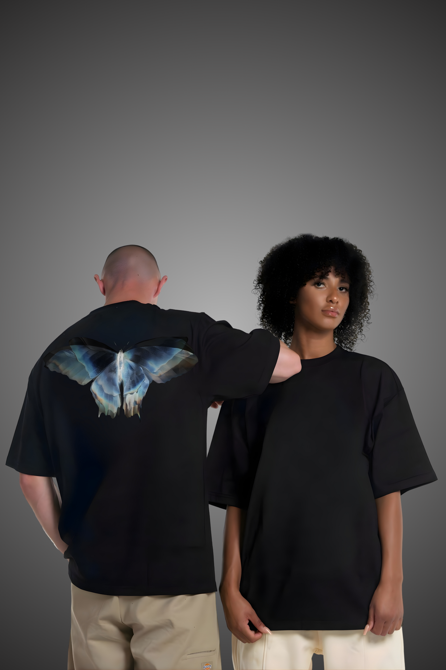 BLUE BUTTERFLY OVERSIZED TSHIRT