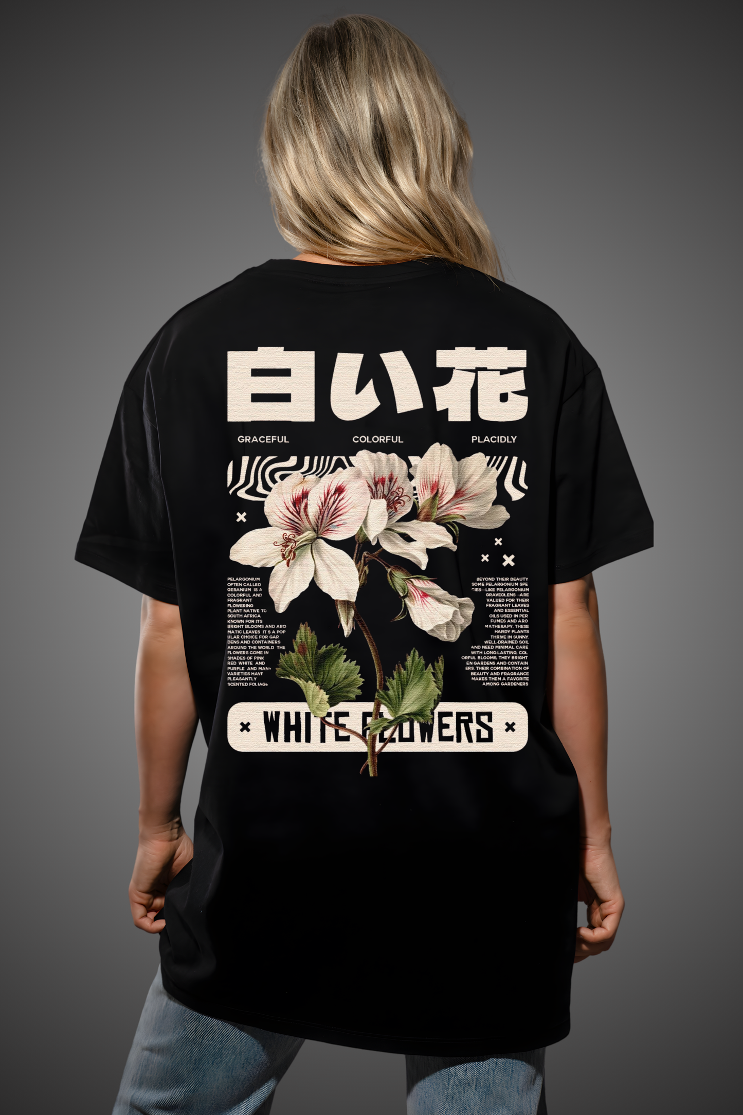 WHITE FLOWER OVERSIZED TSHIRT