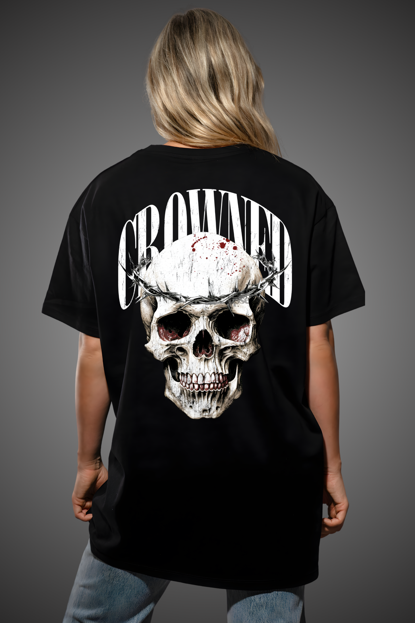 CROWNED SKULL OVERSIZED TSHIRT