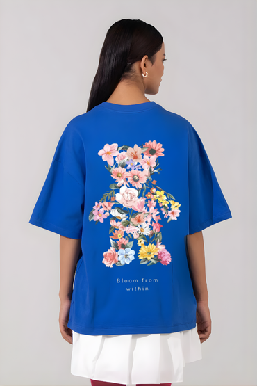 FLOWERY TEDDY OVERSIZED TSHIRT
