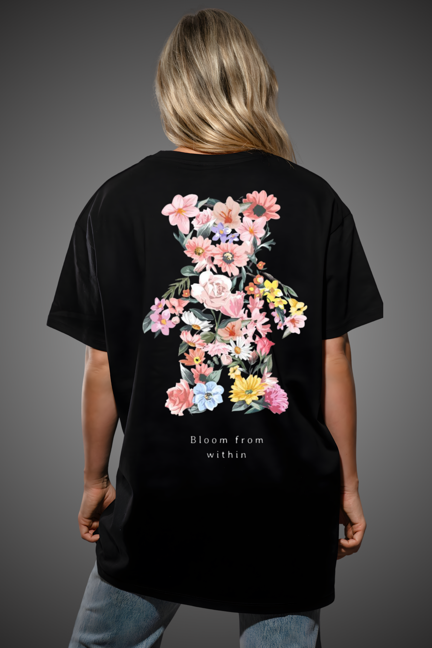 FLOWERY TEDDY OVERSIZED TSHIRT