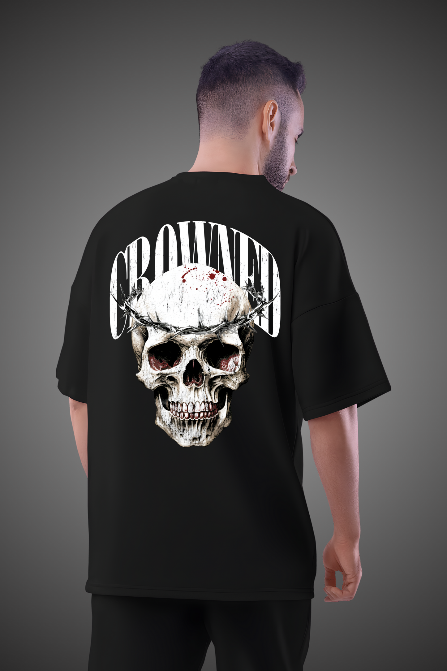 CROWNED SKULL OVERSIZED TSHIRT