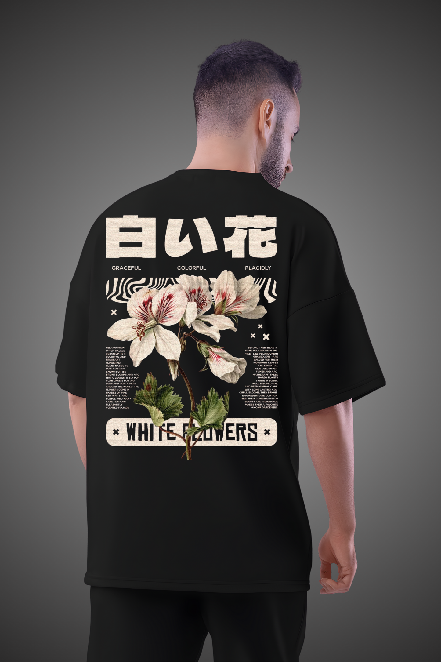WHITE FLOWER OVERSIZED TSHIRT