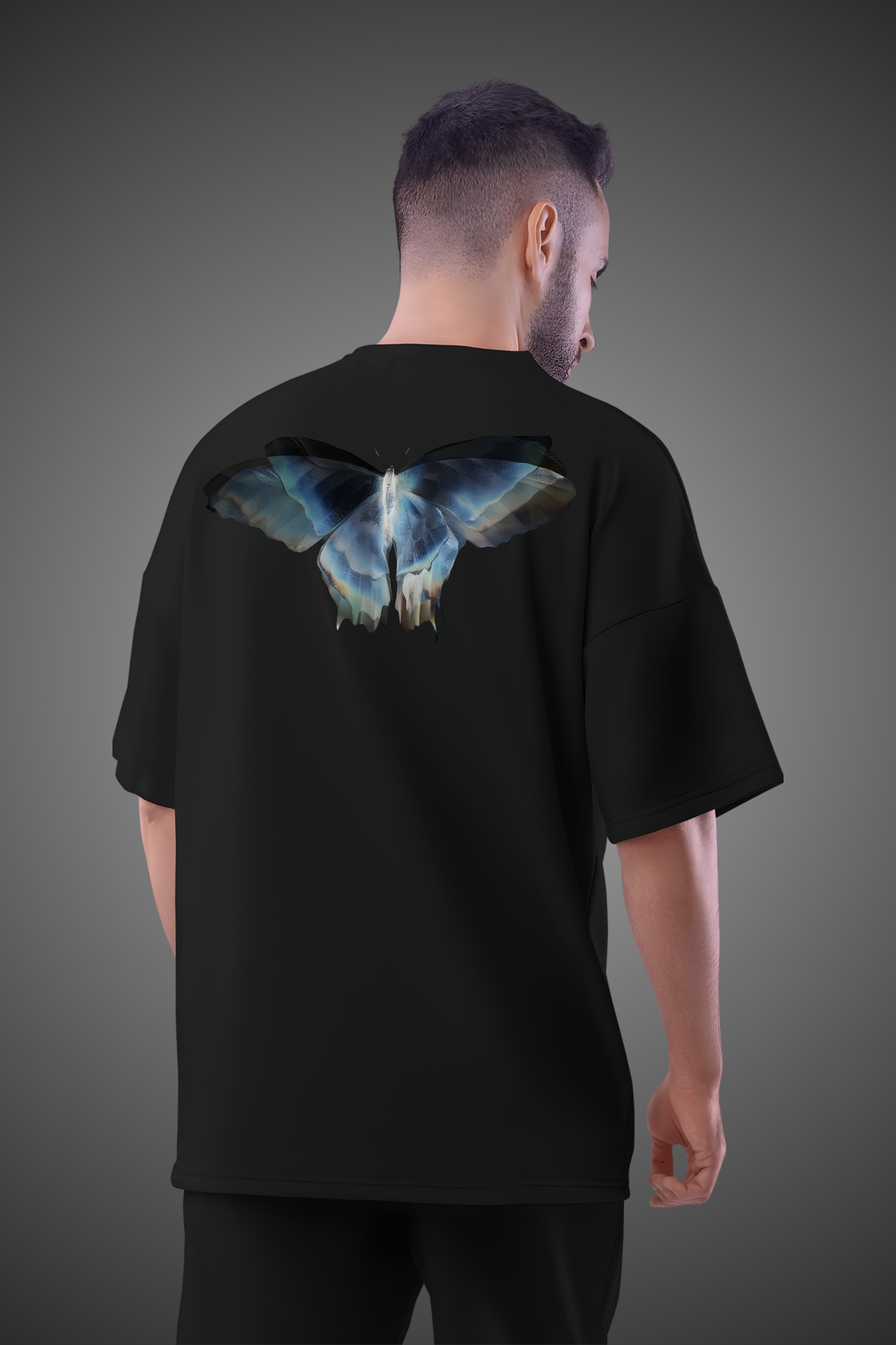 BLUE BUTTERFLY OVERSIZED TSHIRT