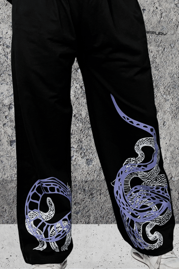 PURPLE SNAKE BAGGY SWEATPANTS