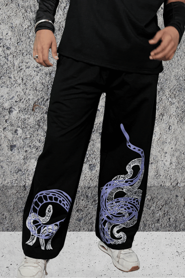 PURPLE SNAKE BAGGY SWEATPANTS